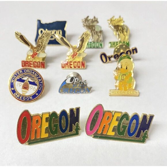 Oregon Pins LOT 11 Eagle Pride Rainbow 1996 Winter Organization Olympics Elk - Picture 2 of 16